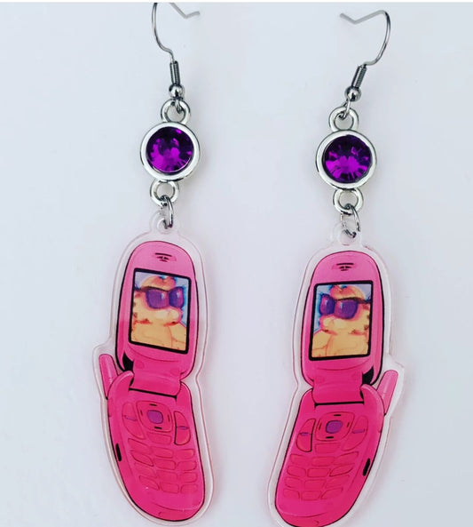 Garfield Flip phone Earrings