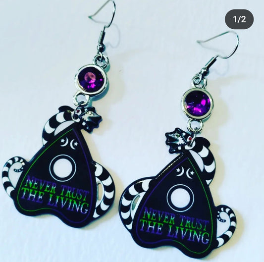 Purple Beatle Juice Earrings