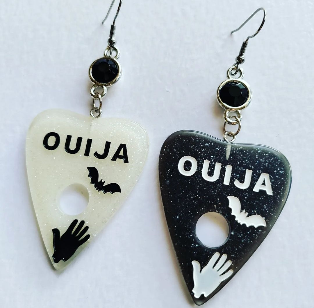 Black and White Ouija Earrings