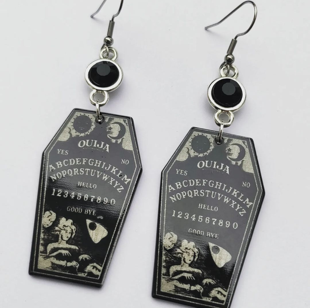 Ouija Coffin Earrings