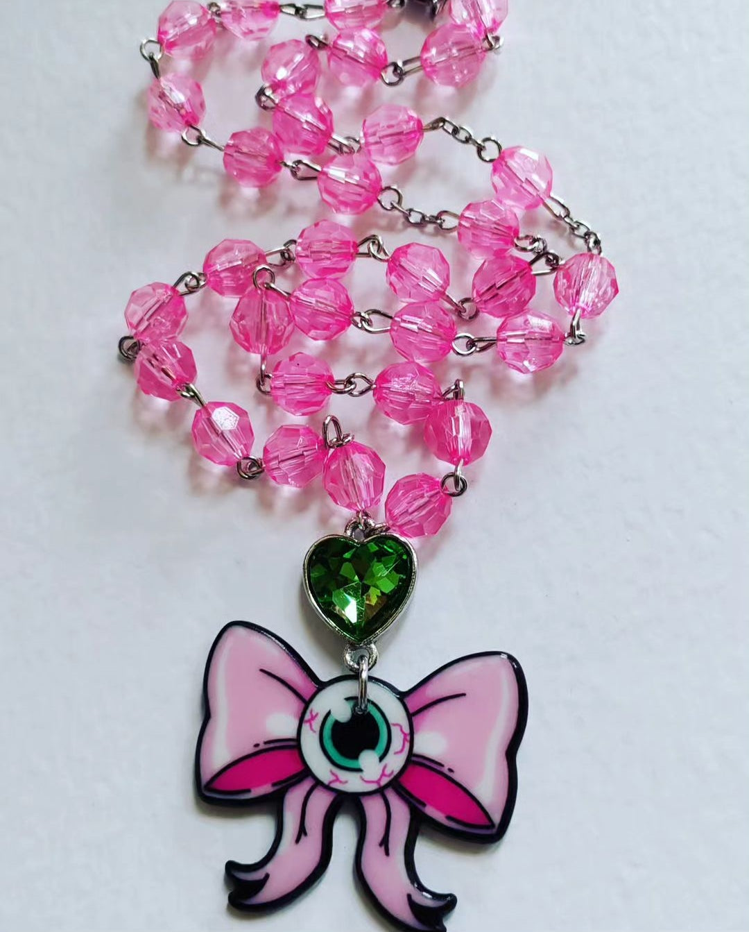 Pink Bow Necklace