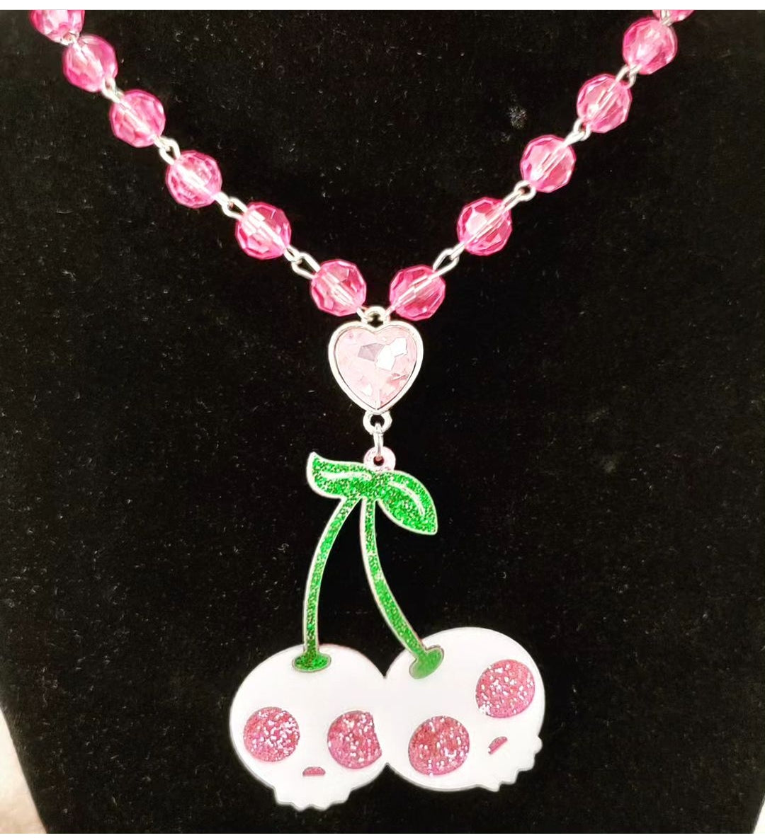 Pink Cherry Necklace