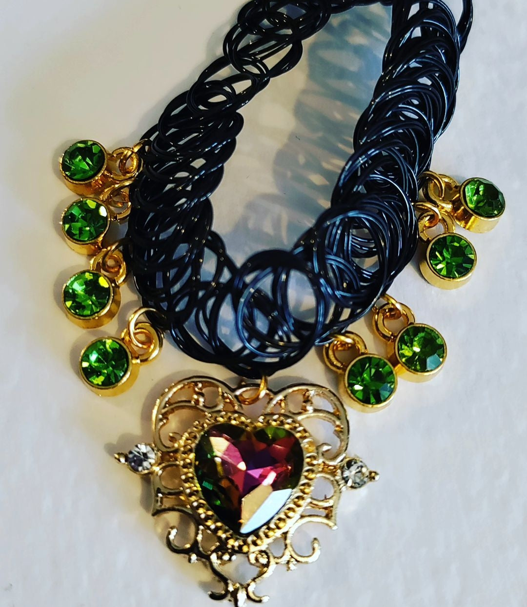 Green Heart Tattoo Choker