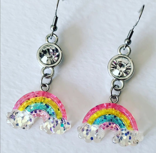 Glitter Rainbow Earrings