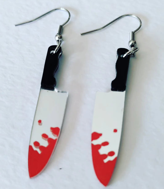 Mirror Bloody Knife Earrings