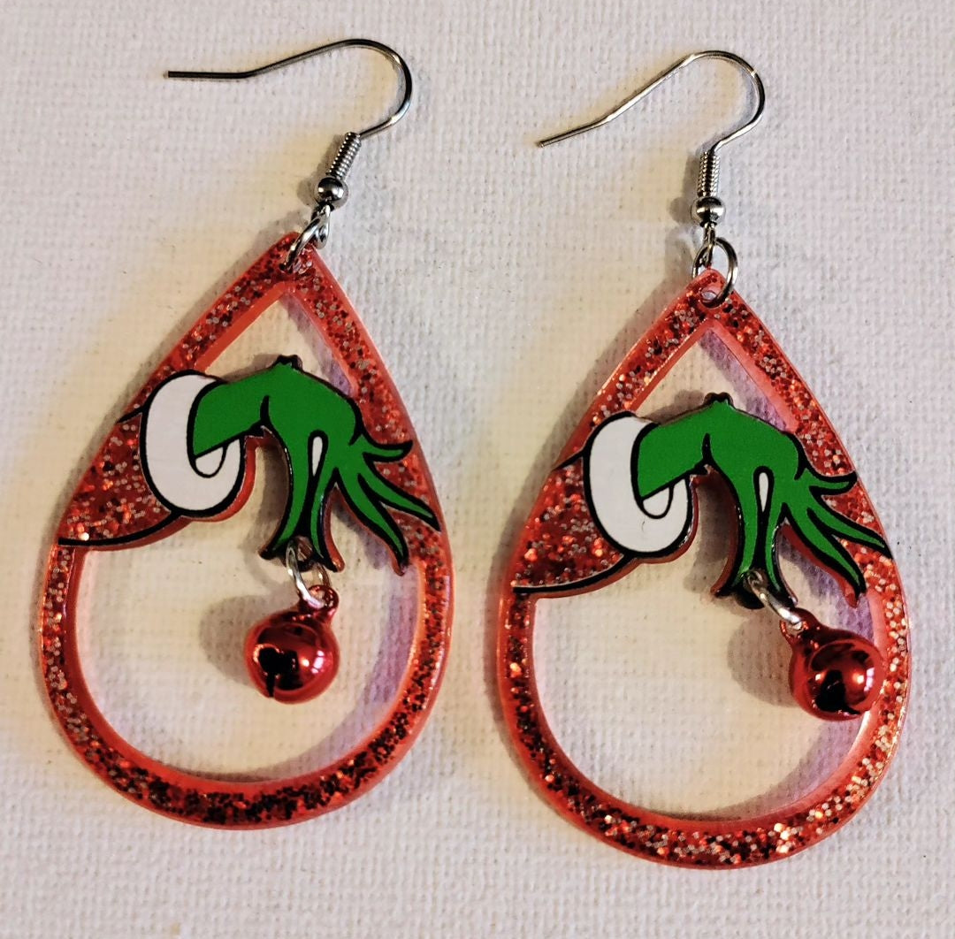 Grinch Bell Earrings