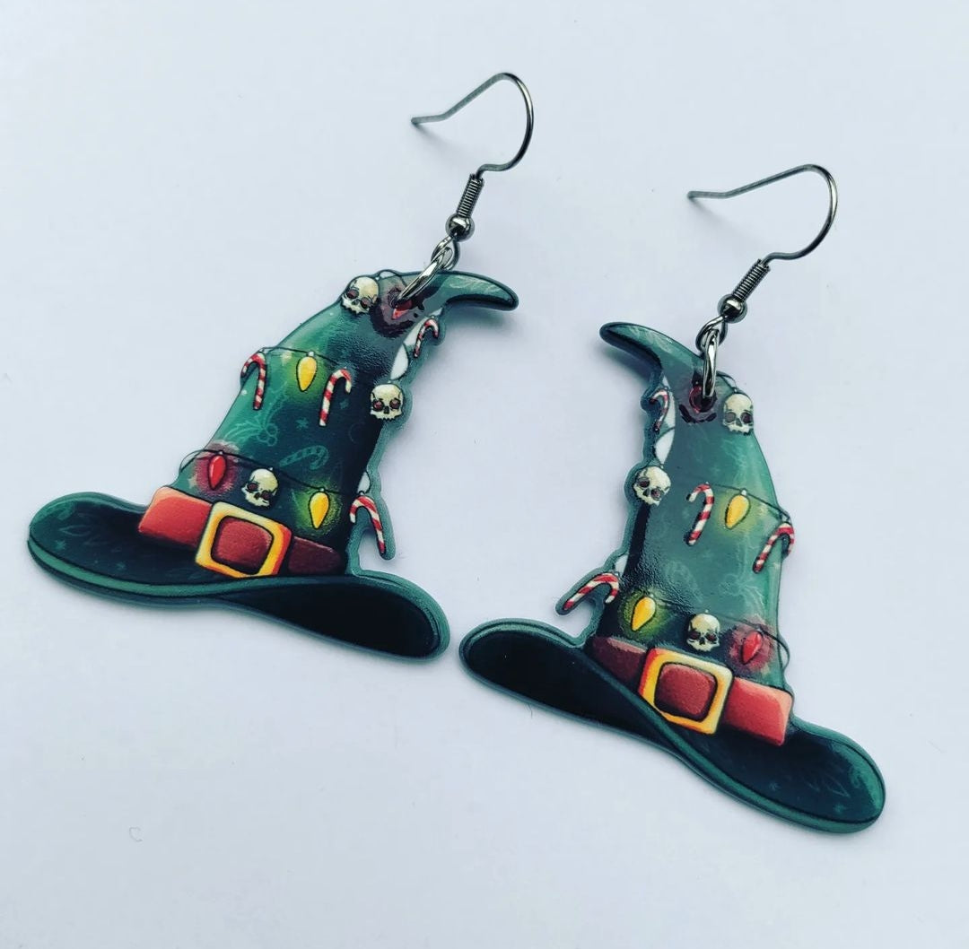 Christmas Witchy Hat Earrings