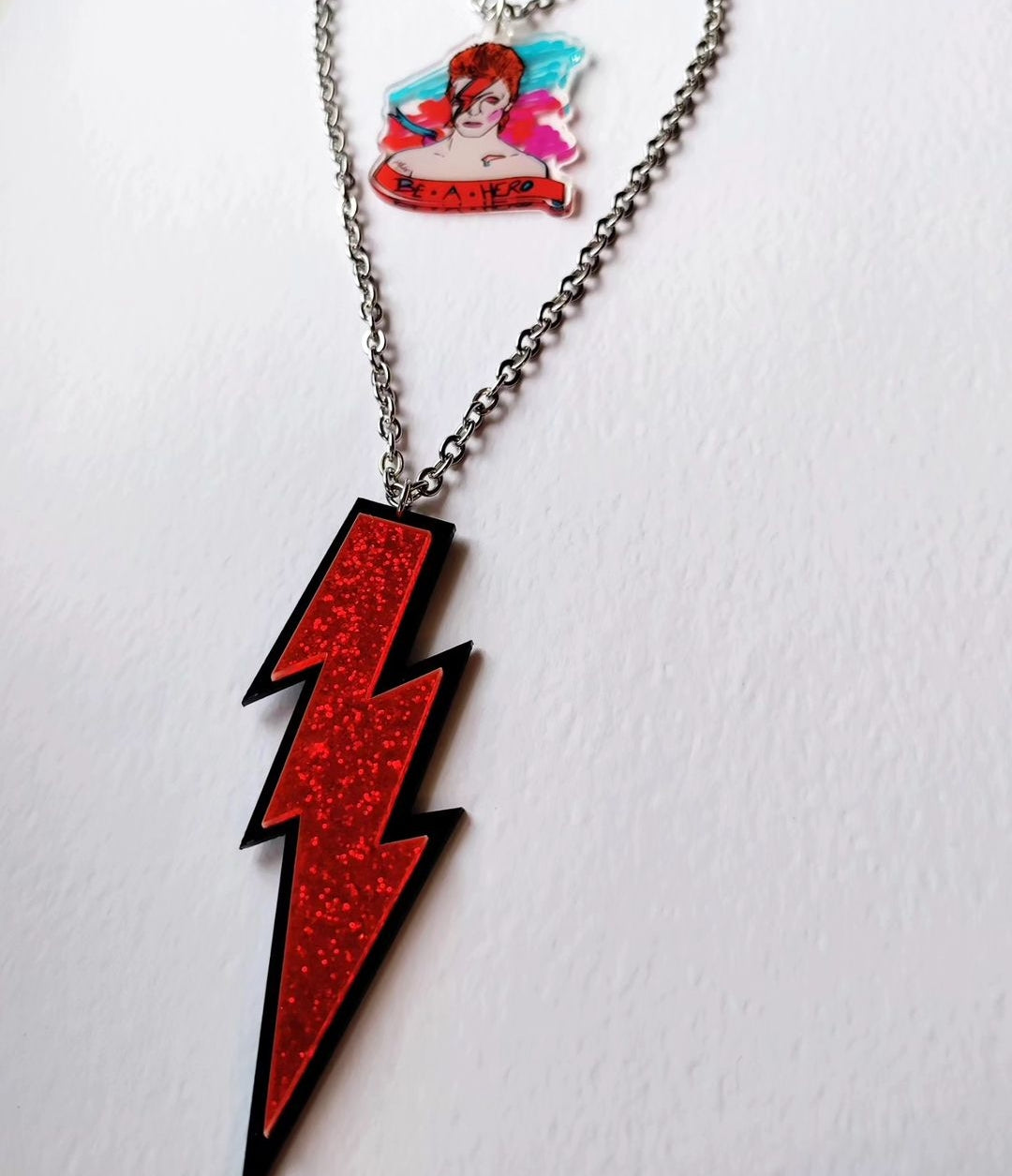 Red Bowie Two Layer Necklace